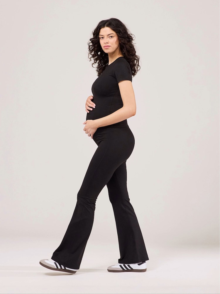 LOVALL Black Maternity Petite Ultimate Flare Leggings - Image 4 of 4