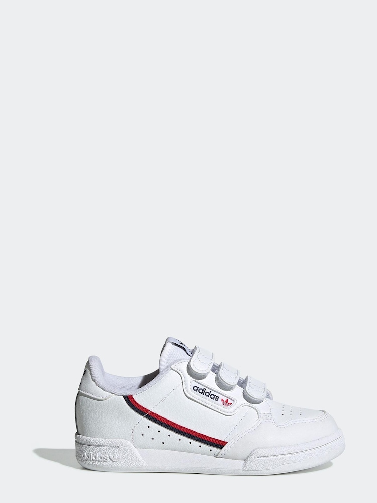 adidas Originals White Continental 80 Kids Trainers - Image 1 of 10