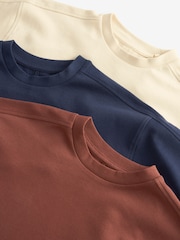Berry/Navy Blue/Cream Oversized 100% Cotton T-Shirts 3 Pack (3-16yrs) - Image 5 of 6
