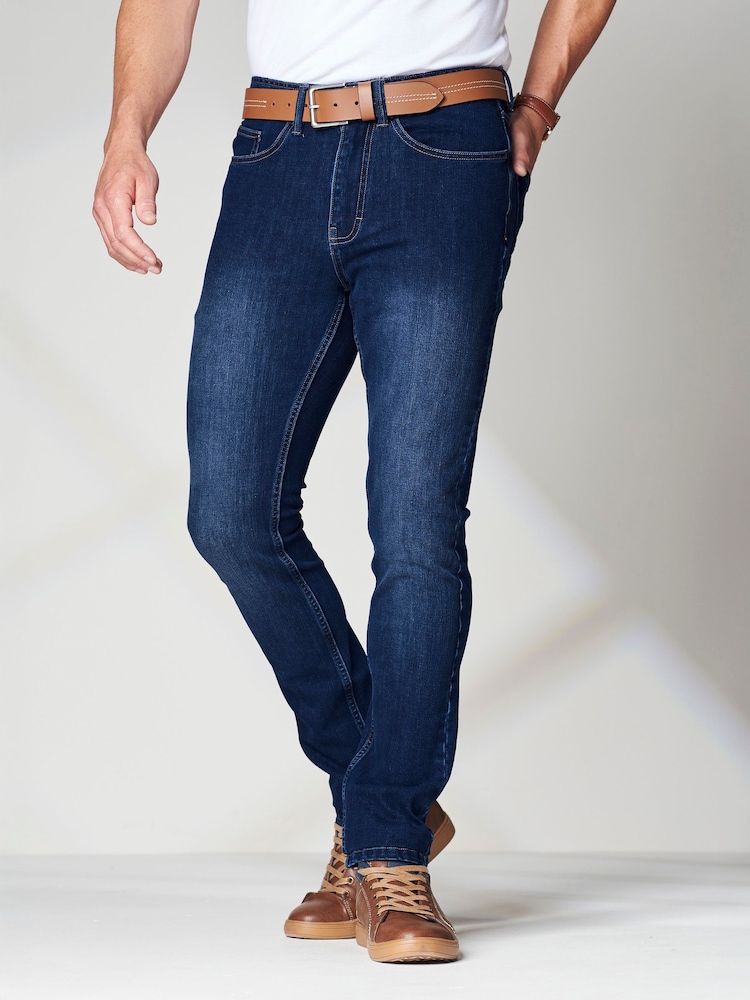 Cotton Traders Blue Ultimate Comfort 4-Way Stretch Slim Fit Jeans 31" - Image 1 of 4 Cotton Traders Blue Ultimate Comfort 4-Way Stretch Slim Fit Jeans 31" - Image 1 of 4