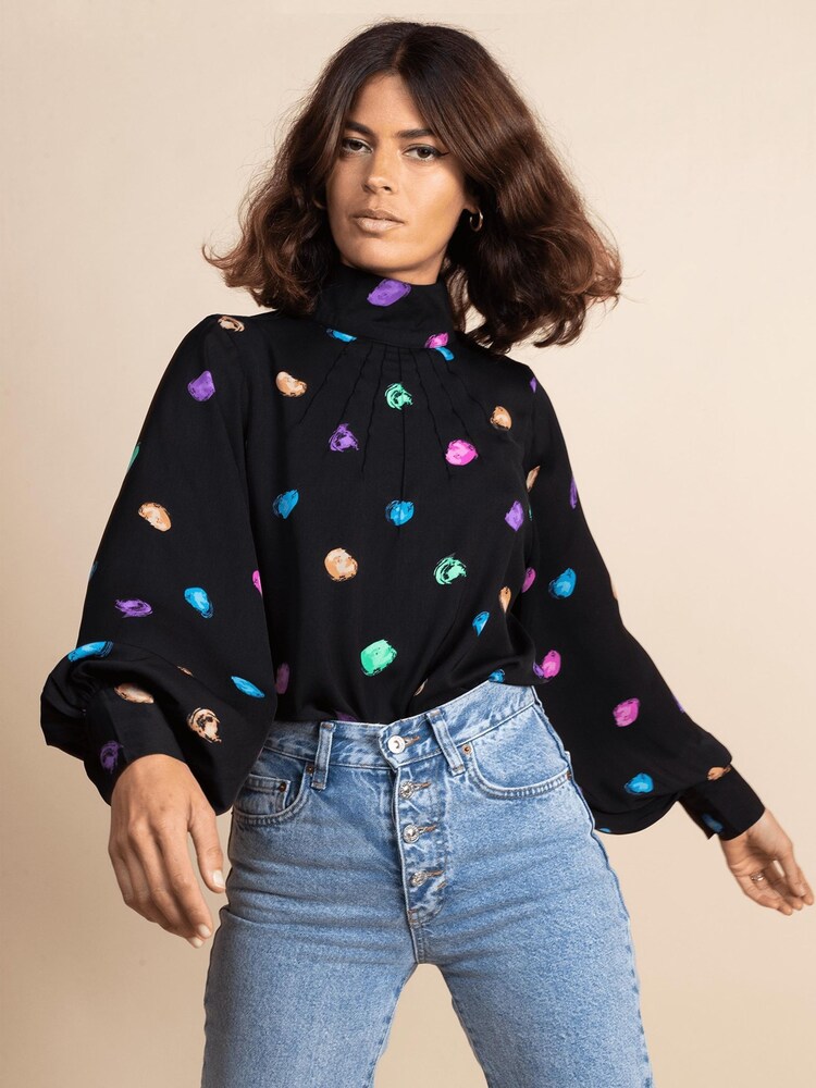 Dancing Leopard Margo Pintuck Blouse - Image 1 of 4 Dancing Leopard Margo Pintuck Blouse - Image 1 of 4