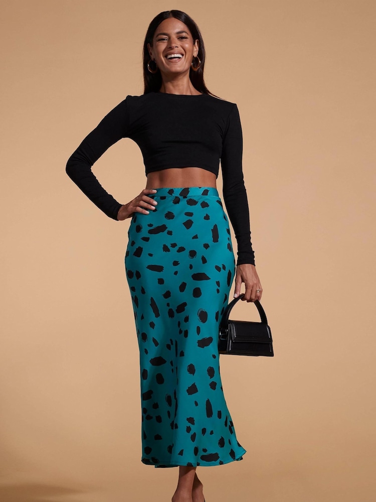 Dancing Leopard Renzo Satin Midi Skirt - Image 1 of 3