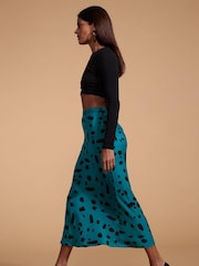 Dancing Leopard Renzo Satin Midi Skirt - Image 3 of 3