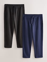Black/Navy Open Hem Slim Lightweight 100% Cotton Joggers 2 Pack - Image 1 of 13