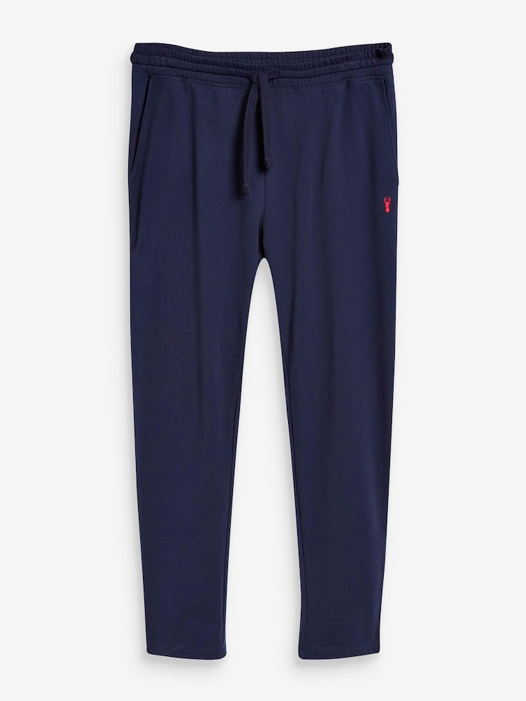 Black/Navy Open Hem Slim Lightweight 100% Cotton Joggers 2 Pack - Image 13 of 13