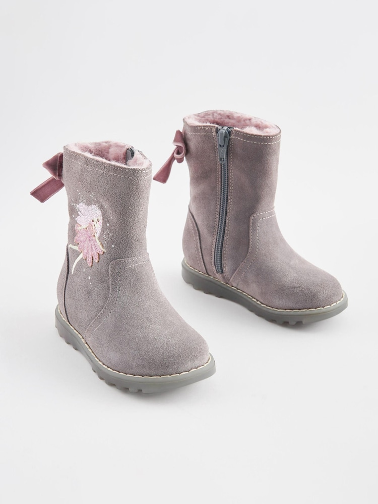 Grey Suede Fairy Light-Up Boots - Image 1 of 5 Grey Suede Fairy Light-Up Boots - Image 1 of 5