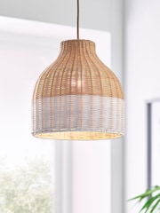 Natural Painted Rattan Woven Easy Fit Light shade - Image 1 of 6