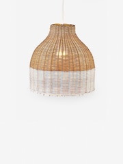 Natural Painted Rattan Woven Easy Fit Light shade - Image 3 of 6