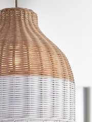 Natural Painted Rattan Woven Easy Fit Light shade - Image 5 of 6
