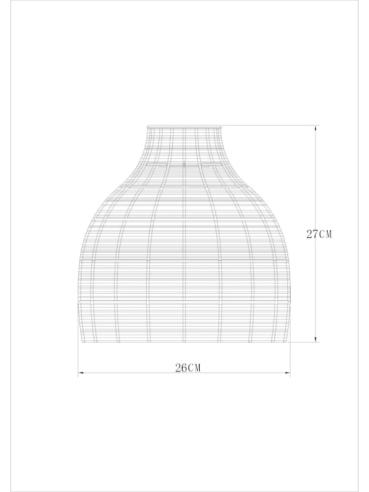 Natural Painted Rattan Woven Easy Fit Light shade - Image 6 of 6