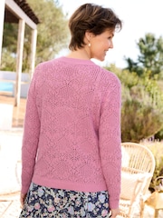 Rosa - Cotton Traders Pointelle-Strickjacke - Bild 2 von 4