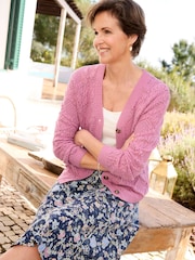 Rosa - Cotton Traders Pointelle-Strickjacke - Bild 3 von 4