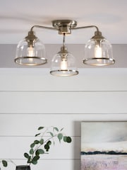 Brushed Chrome Gloucester 3 Light Flush Ceiling Light - Image 1 of 6