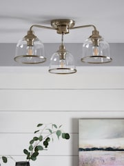 Brushed Chrome Gloucester 3 Light Flush Ceiling Light - Image 2 of 6