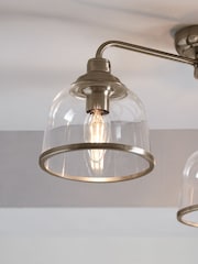 Brushed Chrome Gloucester 3 Light Flush Ceiling Light - Image 3 of 6