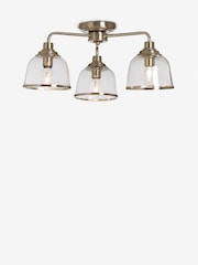 Brushed Chrome Gloucester 3 Light Flush Ceiling Light - Image 5 of 6