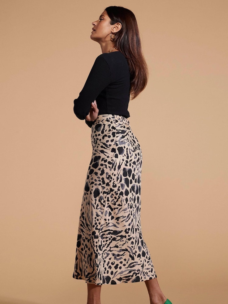 Dancing Leopard Renzo Satin Midi Skirt - Image 4 of 4