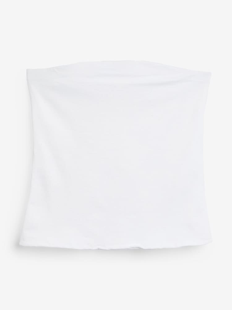 White Cotton Rich Bandeau Boobtube Top - Image 4 of 4