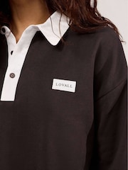 LOVALL Brown Oversized Draped Polo Top - Image 3 of 4