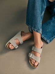 Birkenstock Grey Arizona Birko Flor Sandals - Image 1 of 4