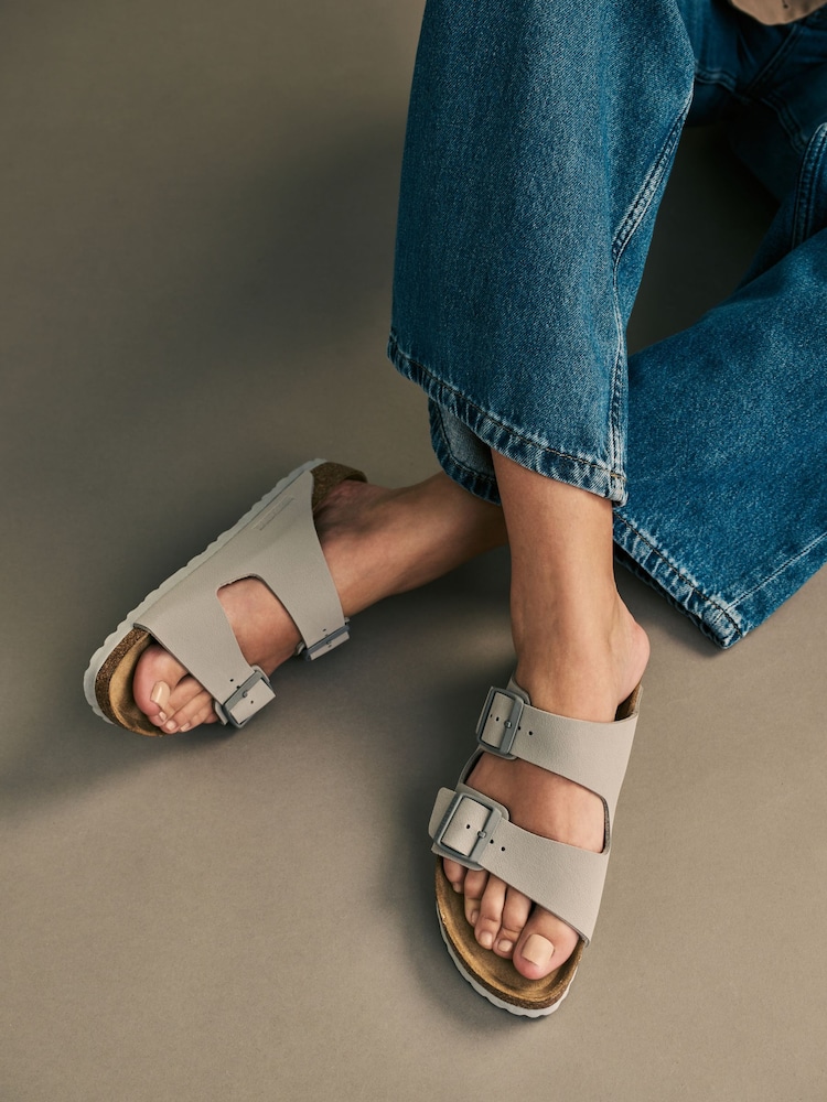 Birkenstock Grey Arizona Birko Flor Sandals - Image 1 of 4