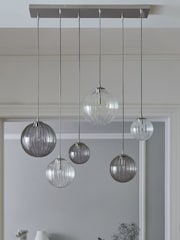 Chrome Ashcroft 6 Light Linear Pendant Ceiling Light - Image 2 of 5