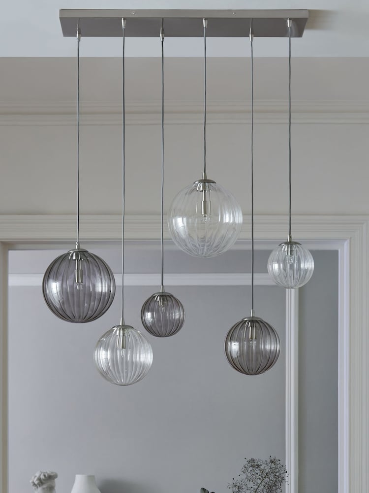 Chrome Ashcroft 6 Light Linear Pendant Ceiling Light - Image 2 of 5