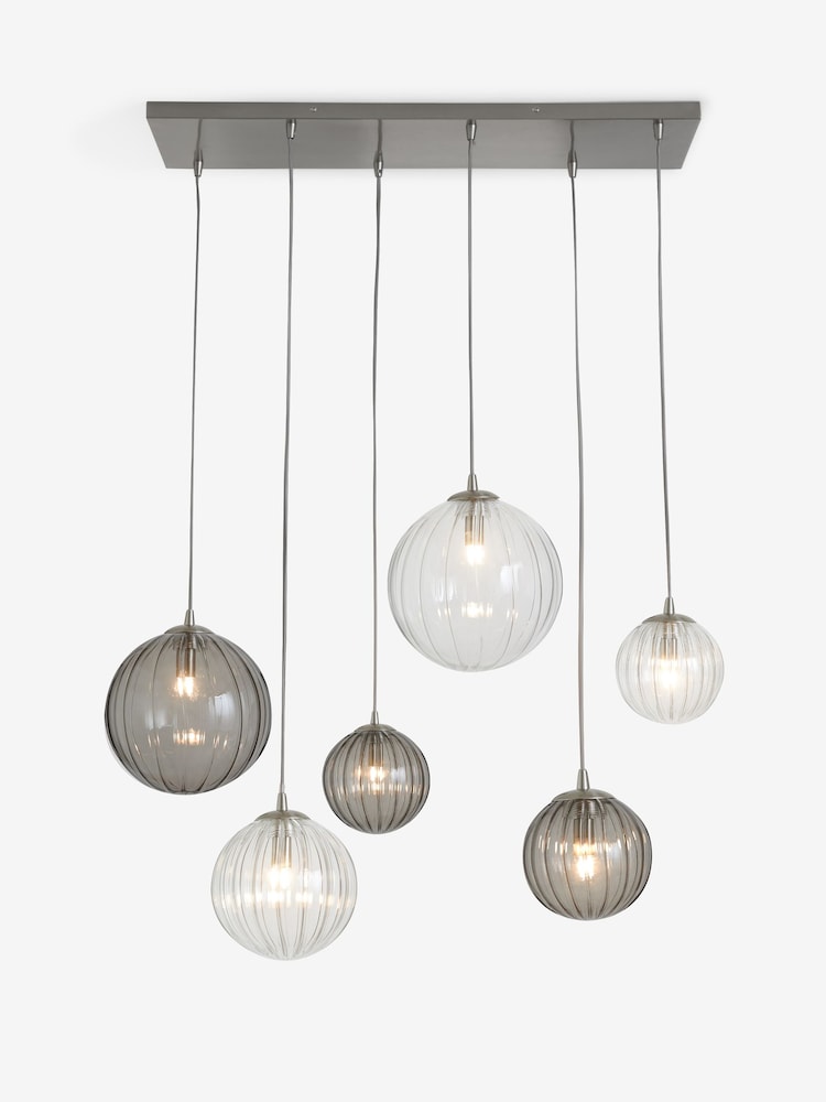 Chrome Ashcroft 6 Light Linear Pendant Ceiling Light - Image 5 of 5