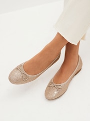 Champagne Gold Standard/Wide Fit Forever Comfort® Ballerinas Shoes - Image 1 of 1