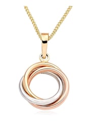 Beaverbrooks 9ct Three Colour Gold Circle Pendant - Image 1 of 3