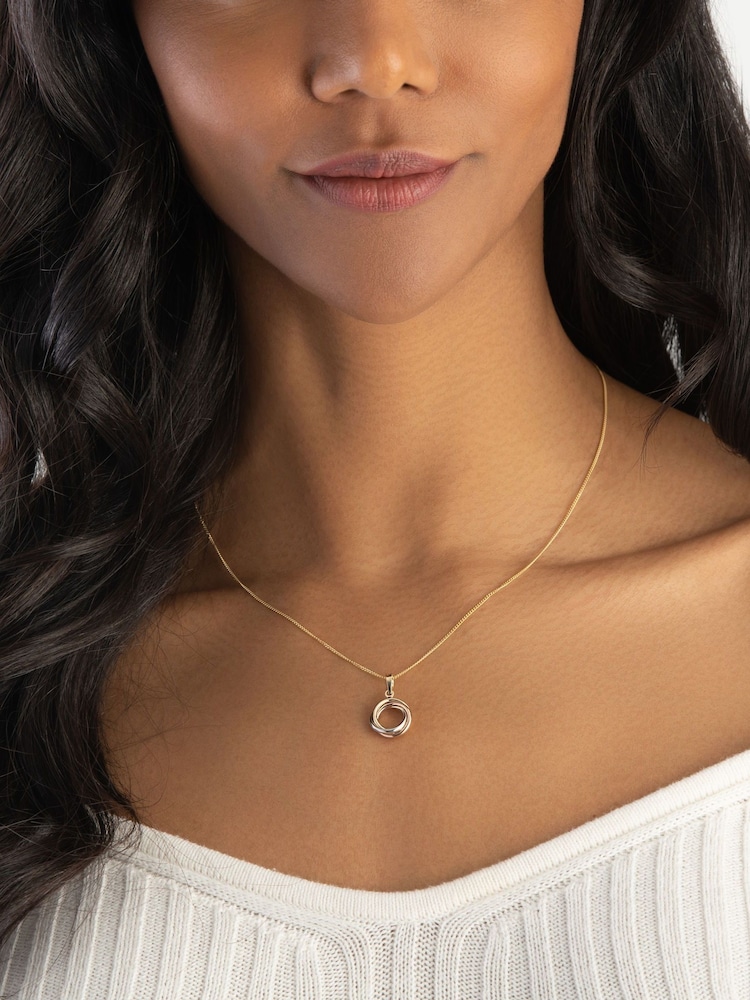 Beaverbrooks 9ct Three Colour Gold Circle Pendant - Image 3 of 3