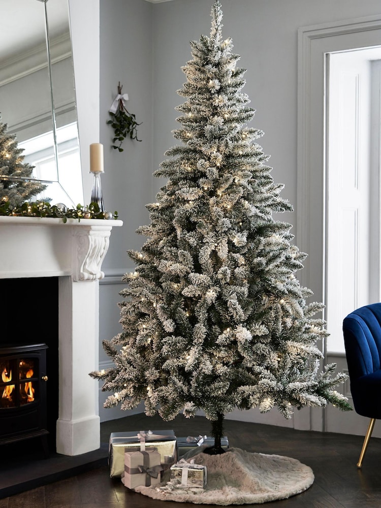 White Snowy Christmas 7ft Lit Trees - Image 1 of 6