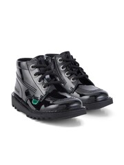 Kickers Black Infants Hi Zip Patent Leather Shoes - Image 2 of 8