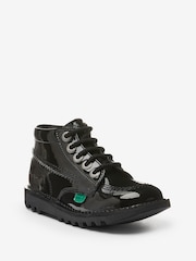 Kickers Black Infants Hi Zip Patent Leather Shoes - Image 3 of 8