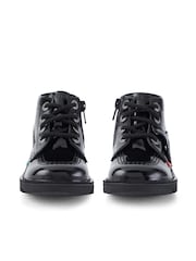 Kickers Black Infants Hi Zip Patent Leather Shoes - Image 4 of 8