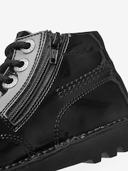 Kickers Black Infants Hi Zip Patent Leather Shoes - Image 8 of 8