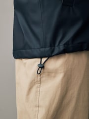 Navy Blue Regular Length Rubberised Waterproof Hooded Jacket - Image 12 of 17