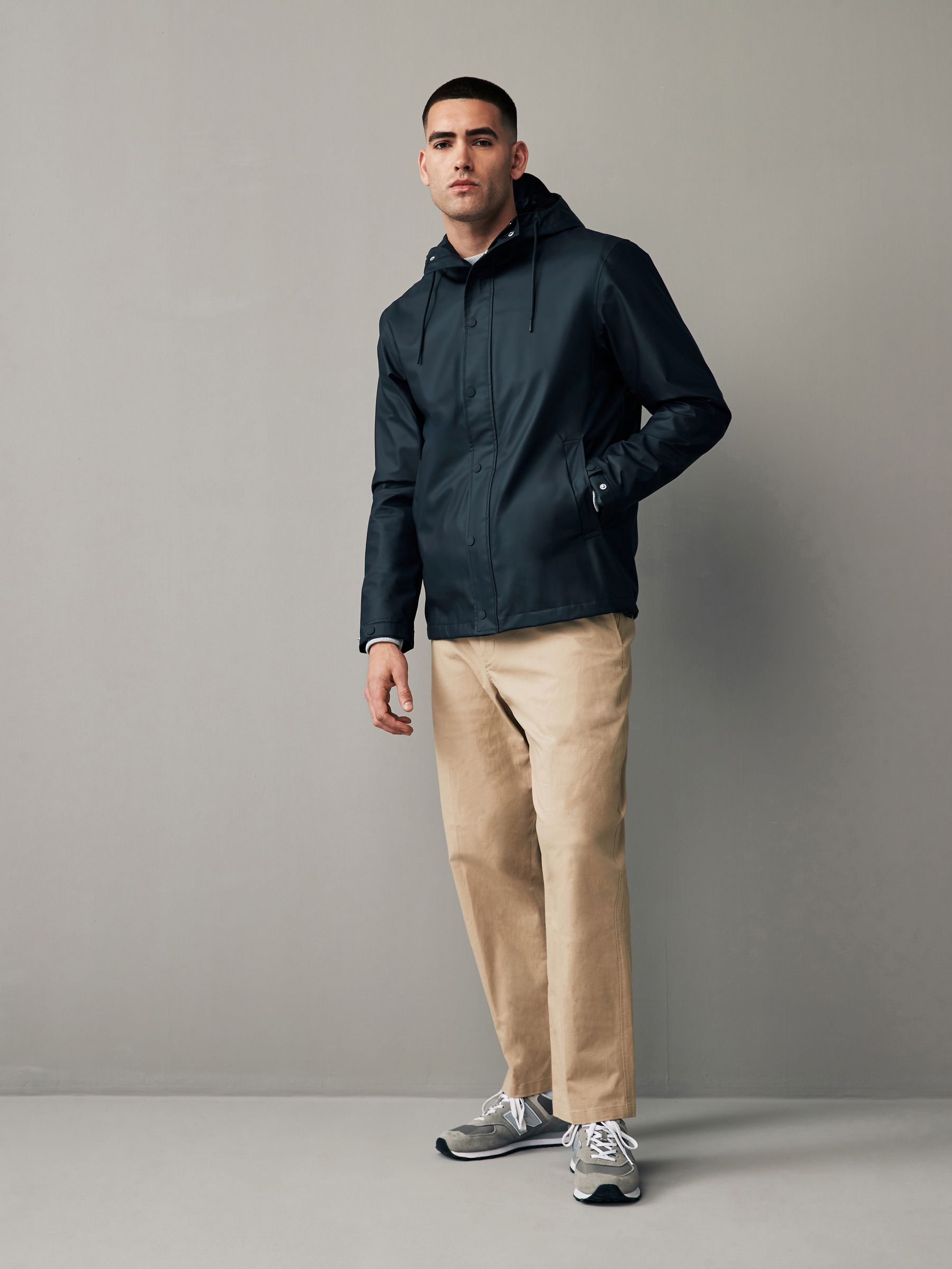 Navy hooded jacket clearance