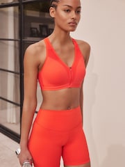 Red Active Sports High Impact Dry Tech Zip Front Bra B-GG - Image 5 of 8