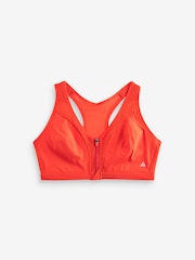 Red Active Sports High Impact Dry Tech Zip Front Bra B-GG - Image 7 of 8
