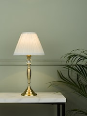 Laura Ashley Brass Ellis Satin Painted Spindle Table Lamp - Image 1 of 4
