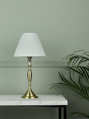 Laura Ashley Brass Ellis Satin Painted Spindle Table Lamp - Image 2 of 4