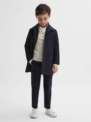 Reiss Ecru Holms Junior Merino Wool Polo Shirt - Image 4 of 6