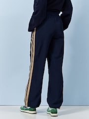 Navy/Camel Side Stripe Nylon Track Joggers - Image 3 of 6