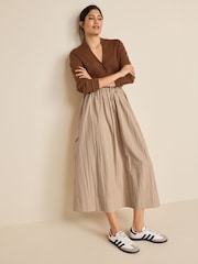 Neutral Parachute Midi Skirt - Image 1 of 6