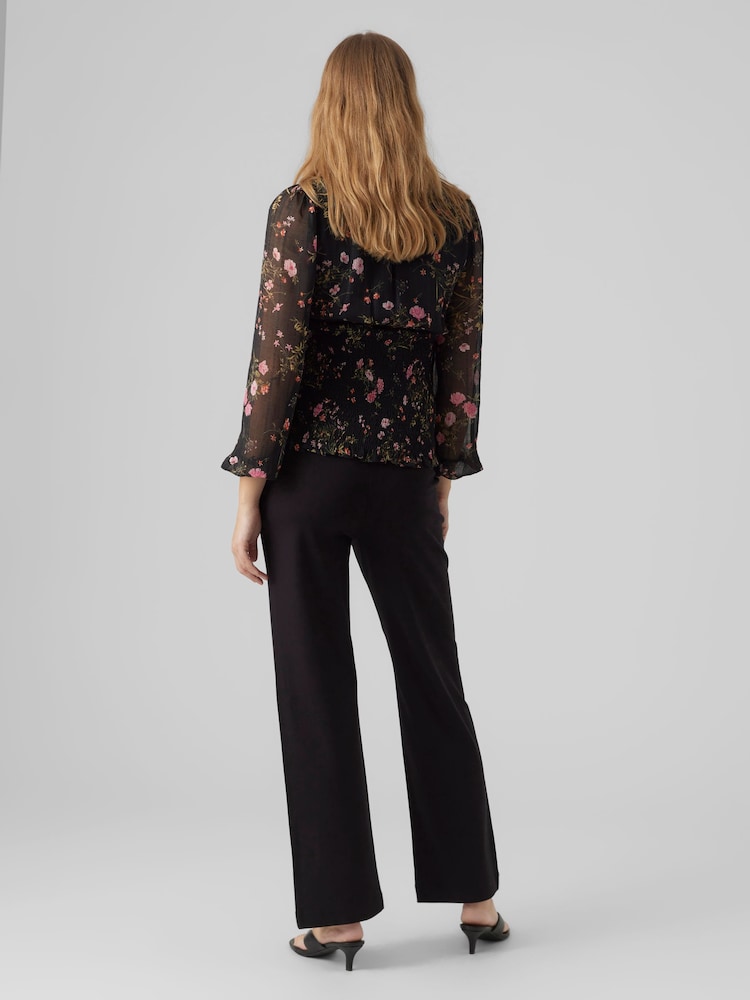 Pantalones de pernera recta premamá cómodos con cinturilla por encima de la barriga de VERO MODA - Imagen 2 de 4