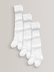 Weiß - Schulstrumpfhose mit hohem Baumwollanteil 3er-Pack - Bild 1 von 3