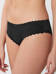 Black Brazilian No VPL Scallop Edge Knickers - Image 3 of 5