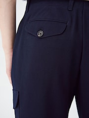 Navy Relaxed Tapered EDIT Twill Cargo Trousers - Image 5 of 9