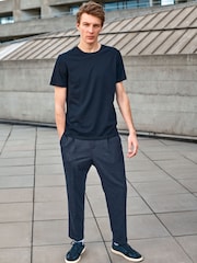 Blue Navy Regular Fit Essential Crew Neck Cotton T-Shirt - Image 7 of 12